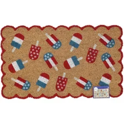 Destination Holiday Popsicles Scalloped Coir Mat