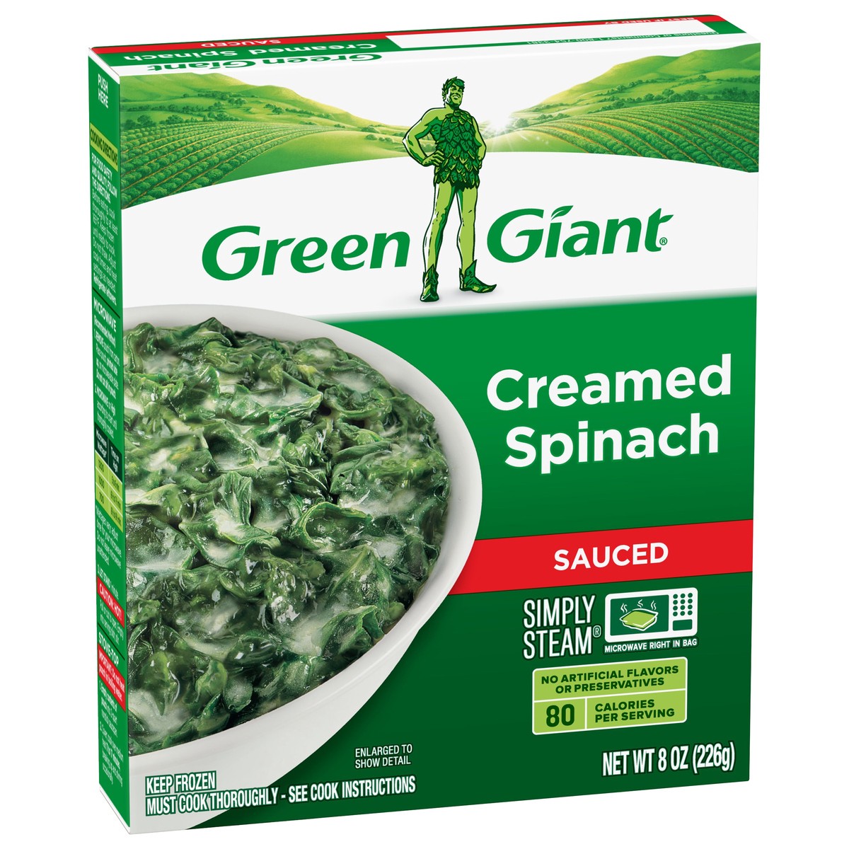 slide 3 of 13, Green Giant Simply Steam Creamed Spinach, Sauced Frozen Vegetables, 8 oz, 8 oz