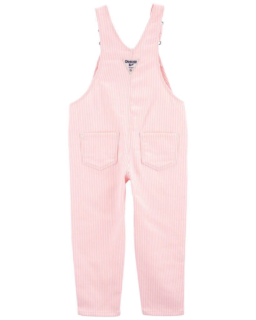 slide 4 of 4, Oshkosh Toddler Hickory Stripe Overalls Pink 4T, 1 ct