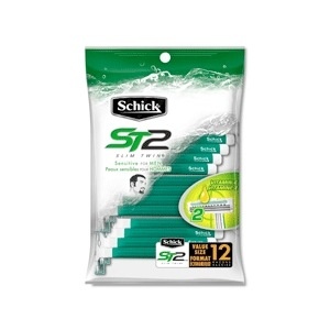 slide 1 of 1, Schick Slim Twins Sensitive Disposable, 12 ct