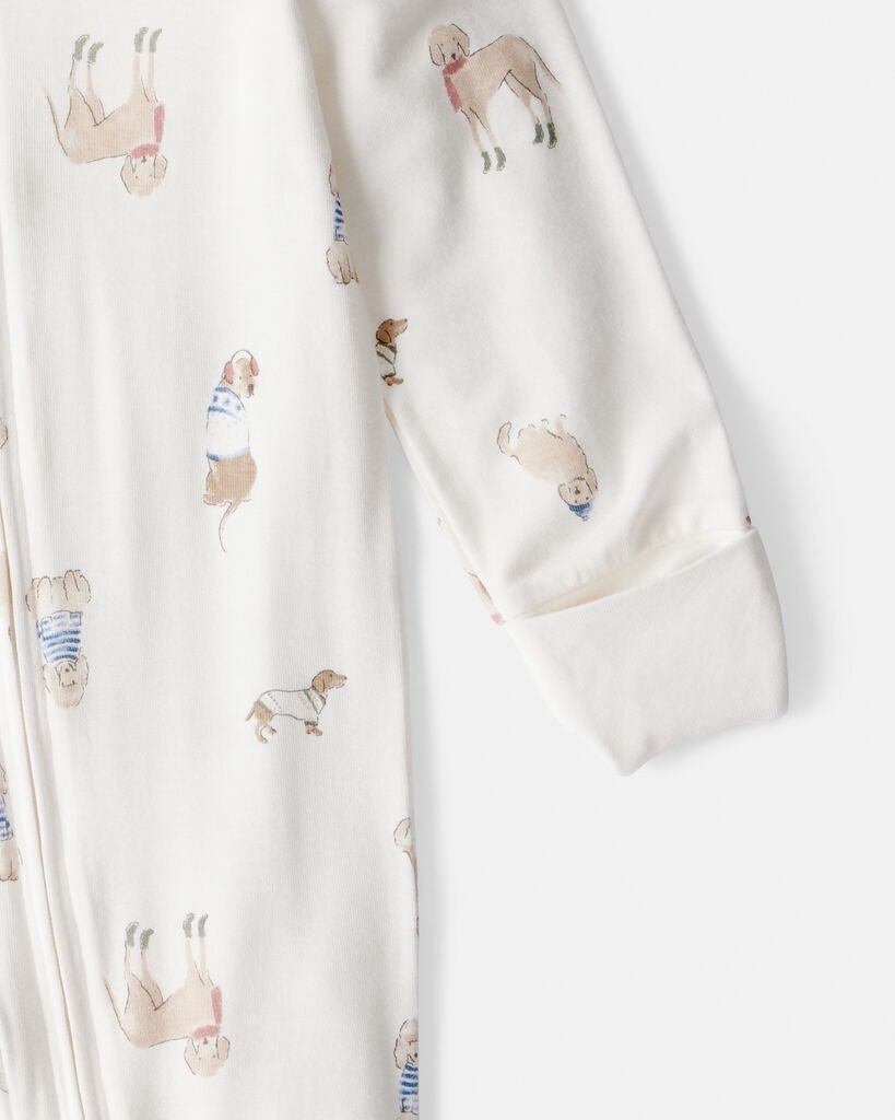 slide 3 of 6, Carter's Carters Baby Dog Print PurelySoft Snug Fit Sleep & Play Pajamas - White White 9M, 1 ct