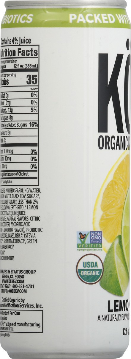 slide 4 of 10, KÖE Koe Lemon Lime Kombucha Og2 - 12 fl oz, 12 fl oz