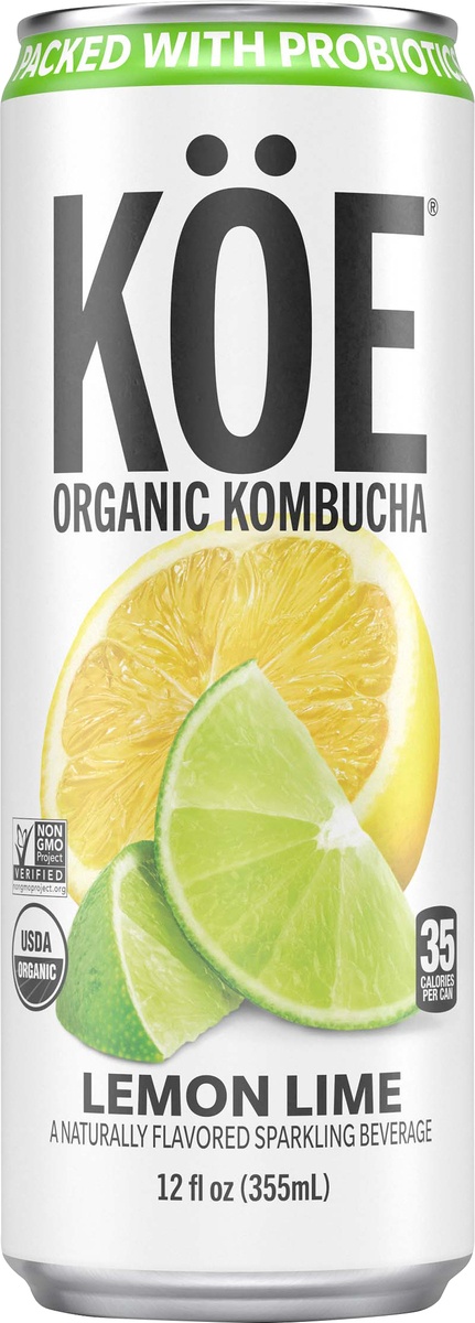slide 7 of 9, KÖE Kombucha, Organic, Lemon Lime, 12 oz