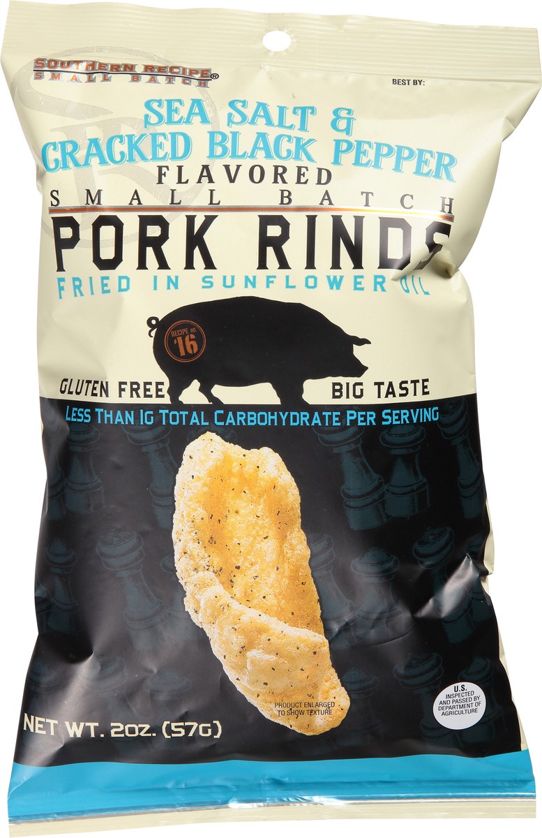 slide 6 of 9, Southern Recipe Small Batch Sea Salt & Cracked Black Pepper Flavored Pork Rinds 2 oz, 2 oz