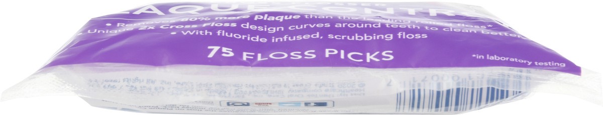 slide 3 of 9, DenTek Cross Flosser Plaque Control Floss Picks, X-Shaped Floss, 75 Count, 75 ct