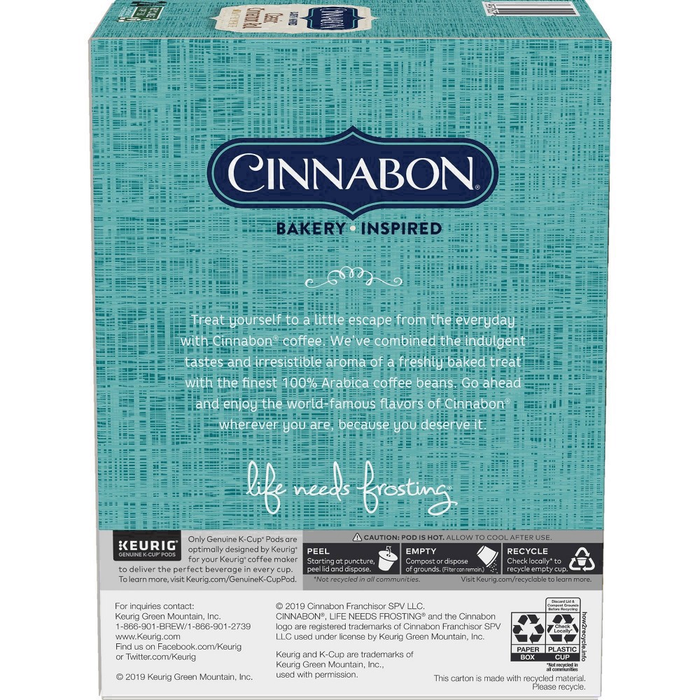 slide 35 of 57, Cinnabon Classic Cinnamon Roll Keurig Single-Serve K-Cup Pods, Light Roast Coffee, 24 Count, 24 ct