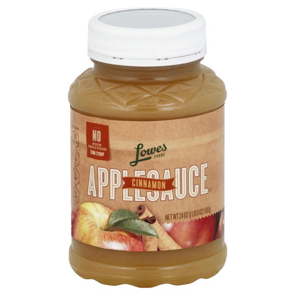 slide 1 of 1, Lowes Foods Applesauce Cinnamon - 24 oz, 24 oz