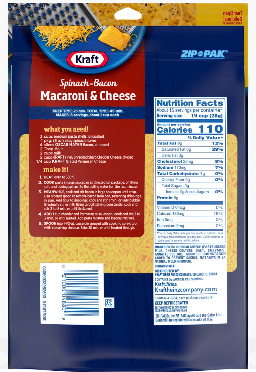 slide 6 of 12, Kraft Sharp Cheddar Finely Shredded Cheese, 2 ct Pack, 16 oz Bags, 2 ct