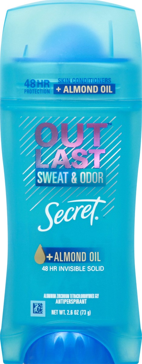 slide 9 of 9, Secret Outlast Invisible Solid Antiperspirant Deodorant for Women, Almond Oil Scent, 2.6 oz, 2.6 oz