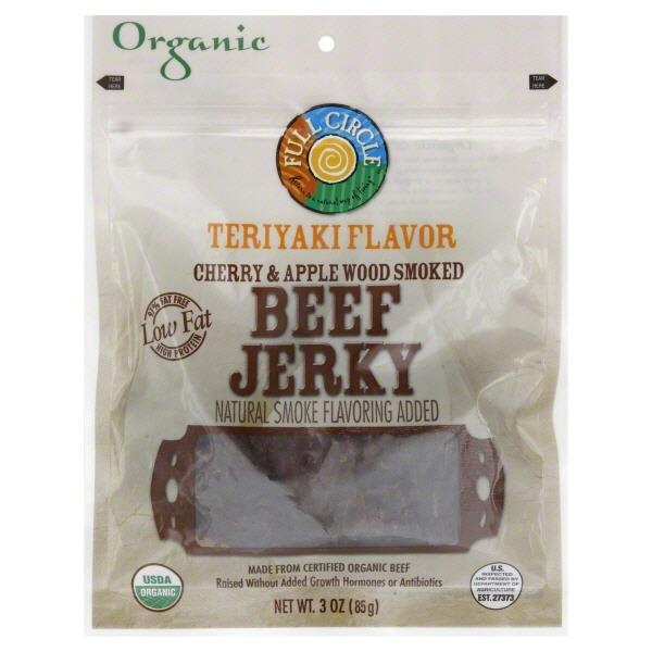 slide 1 of 1, Full Circle Market Teriyaki Beef Jerky, 3 oz