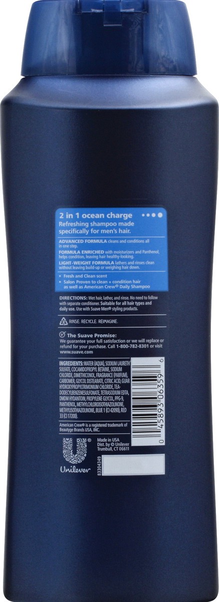 slide 6 of 10, Suave Men 2-in-1 Shampoo and Conditioner Ocean Charge Pack of 4 to Cleanse and Nourish Hair, With a Clean Scent 28 oz, 28 oz