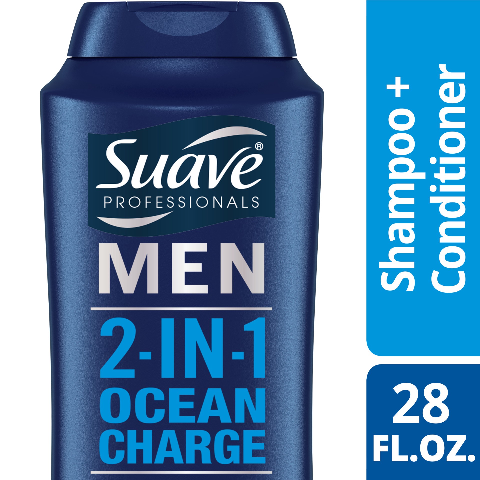 slide 1 of 10, Suave Men 2-in-1 Shampoo and Conditioner Ocean Charge Pack of 4 to Cleanse and Nourish Hair, With a Clean Scent 28 oz, 28 oz