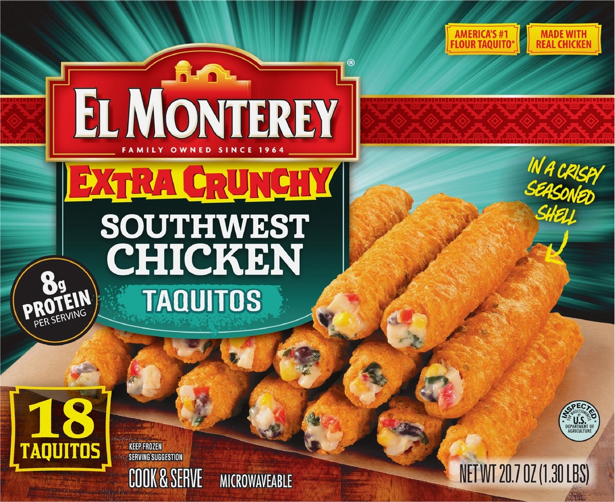 slide 6 of 9, El Monterey Southwest Chicken Taquito, 24.2 oz