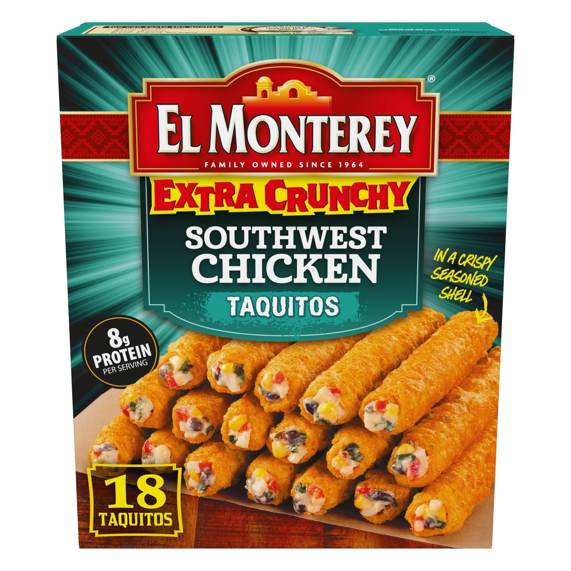slide 1 of 10, El Monterey Southwest Chicken Taquito, 24.2 oz