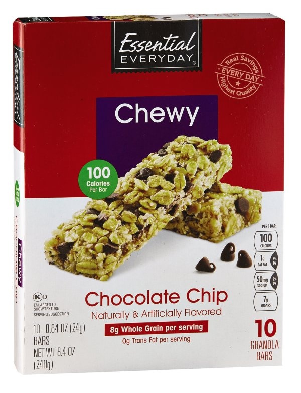 slide 1 of 1, Essential Everyday Chewy Chip Granola Bar, 8.4 oz