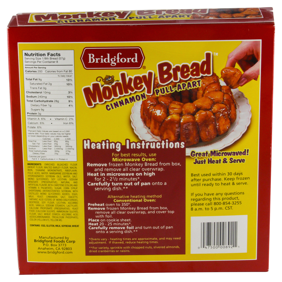 slide 3 of 4, Bridgford Cinnamon Pull-Apart Monkey Bread, 16 oz