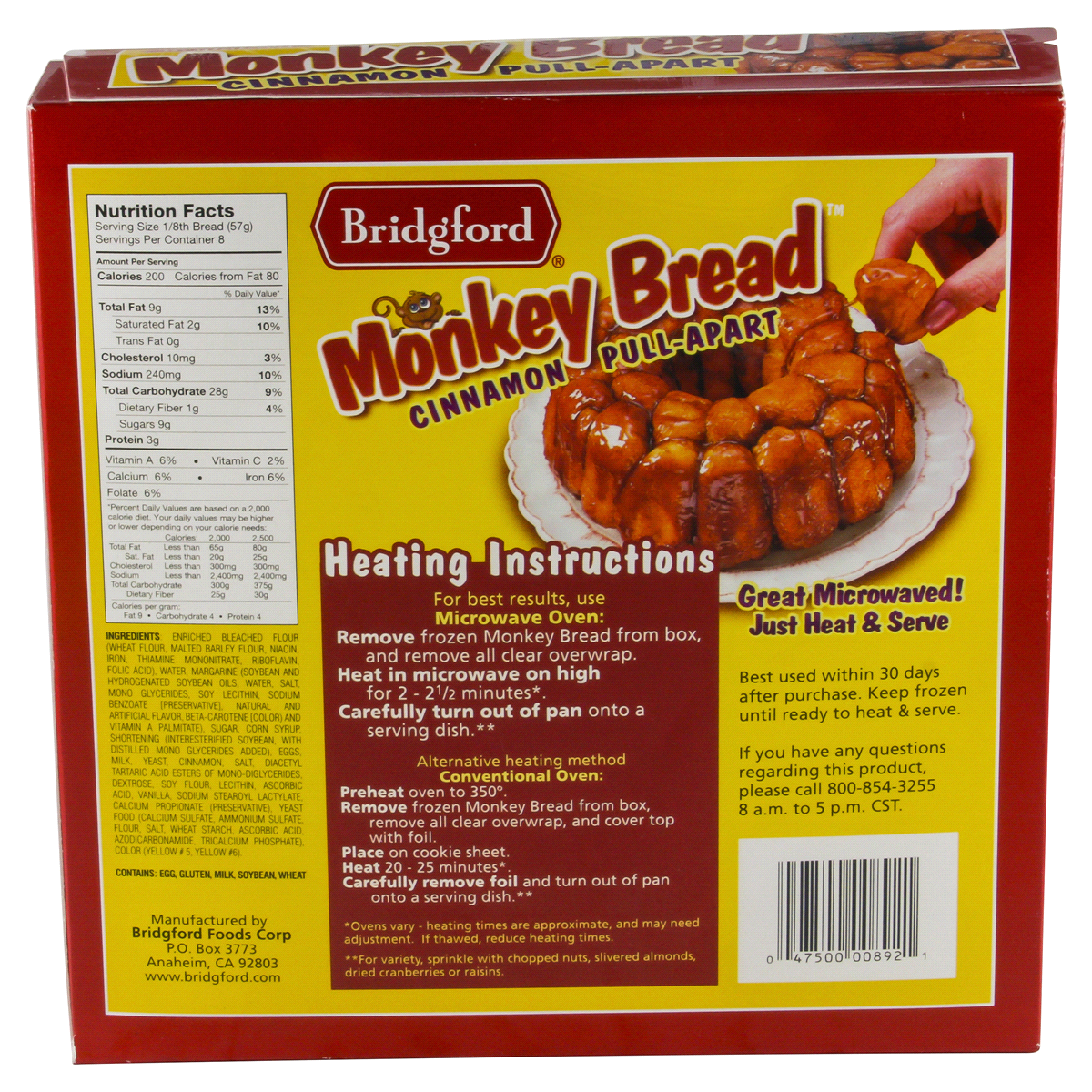 Bridgford Cinnamon Pull-Apart Monkey Bread 16 oz