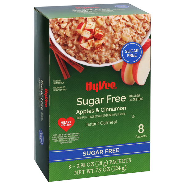 slide 1 of 1, Hy-vee Apples & Cinnamon Instant Oatmeal, 8 ct; 0.98 oz