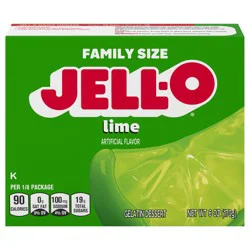 Jell-O Lime Artificially Flavored Gelatin Dessert Mix, Family Size, 6 oz Box