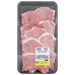 Giant Eagle Pork Loin Rib Chops, Center Cut, Thin, Bone In, Value Pack