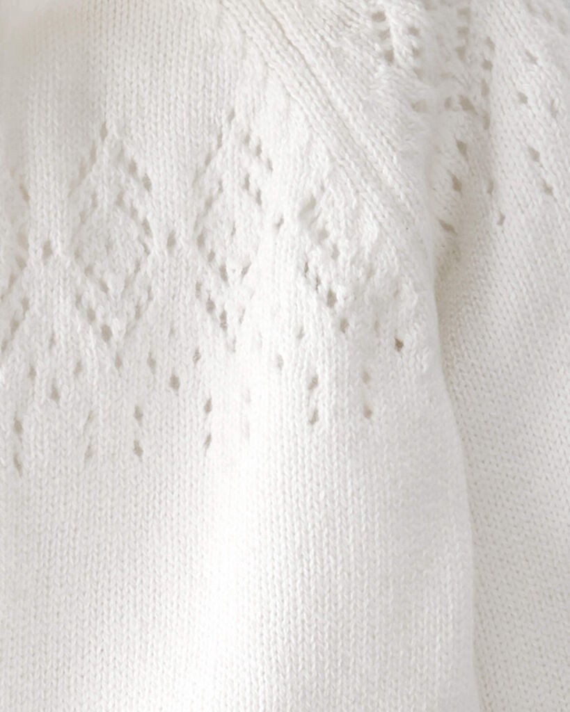 slide 2 of 3, Littleplanet Baby Organic Cotton Sweater Knit Pointelle Jumpsuit Light Cream 6M, 1 ct