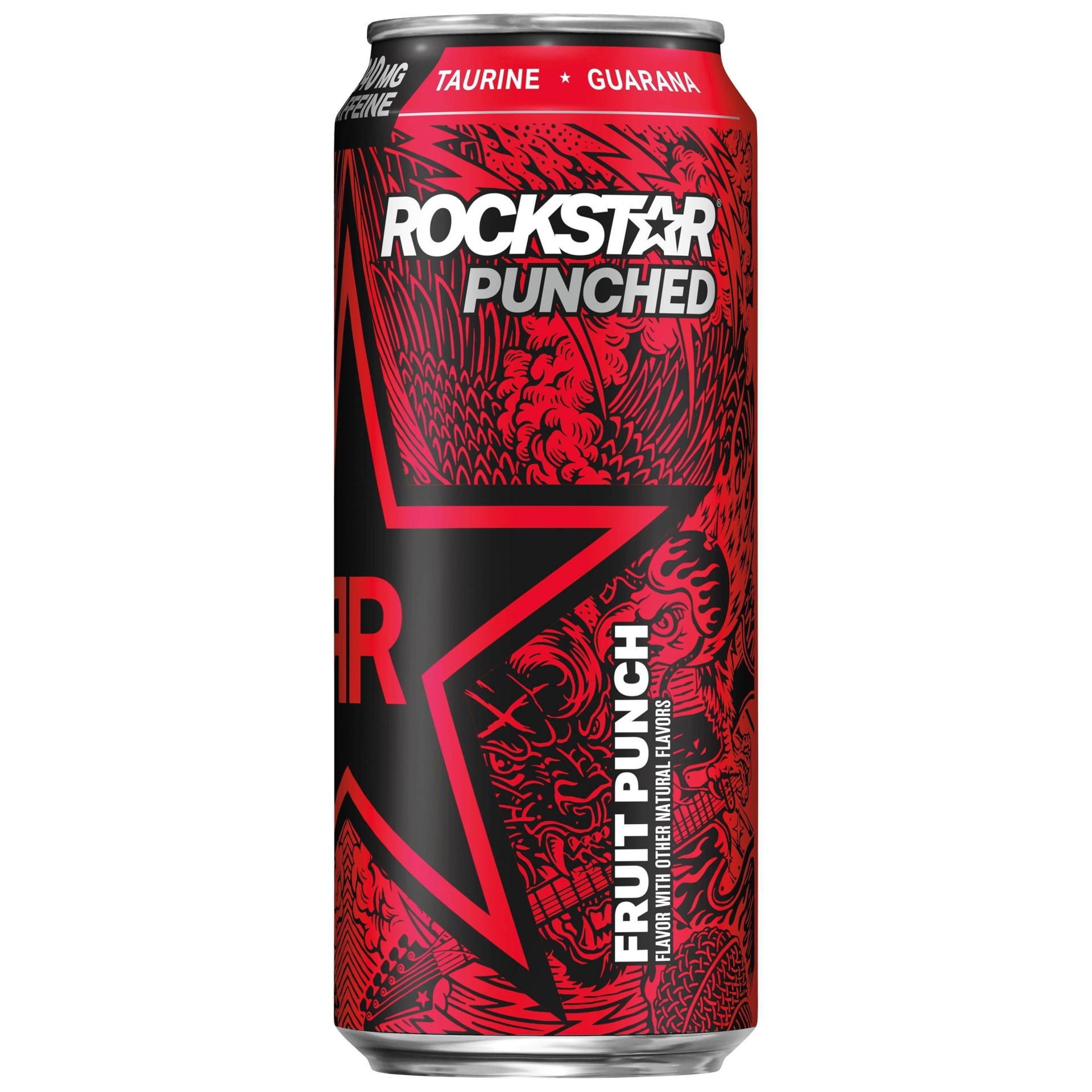 slide 1 of 3, Rockstar Punched Fruit Punch Energy Drink - 16 fl oz can, 16 fl oz