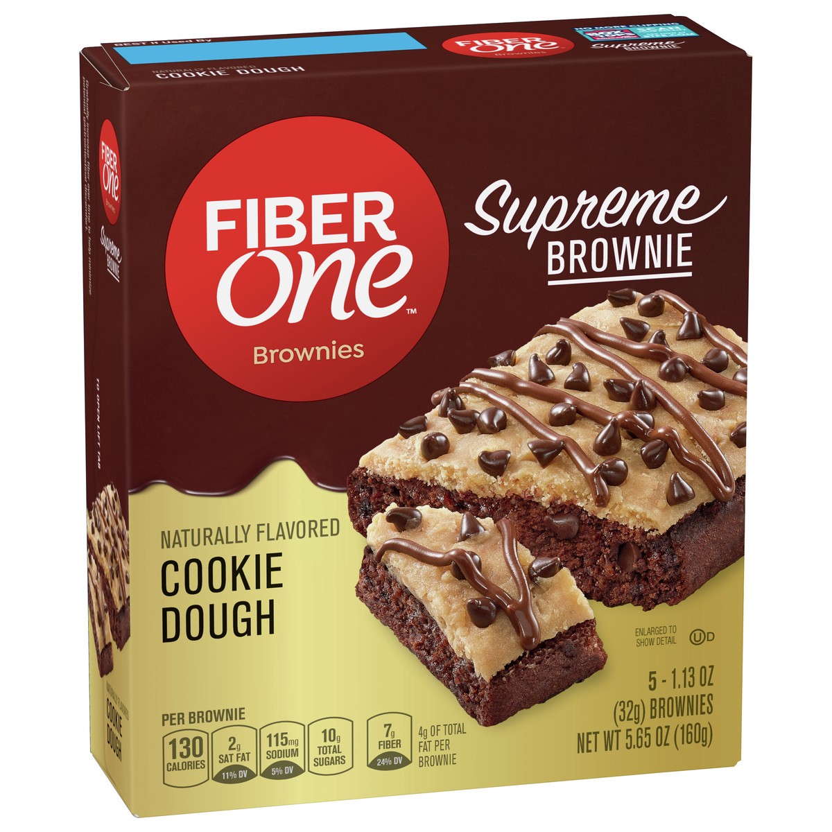 slide 2 of 9, Fiber One Supreme Brownies, Cookie Dough, Snack Bars, 1.13 oz, 5 ct, 5 ct