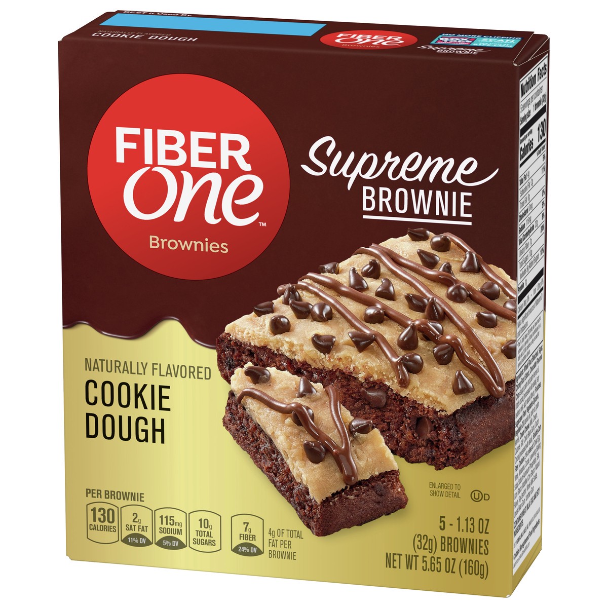 slide 3 of 9, Fiber One Supreme Brownies, Cookie Dough, Snack Bars, 1.13 oz, 5 ct, 5 ct