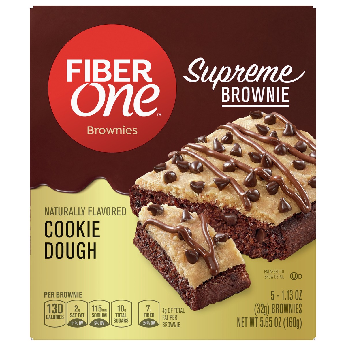 slide 1 of 9, Fiber One Supreme Brownies, Cookie Dough, Snack Bars, 1.13 oz, 5 ct, 5 ct