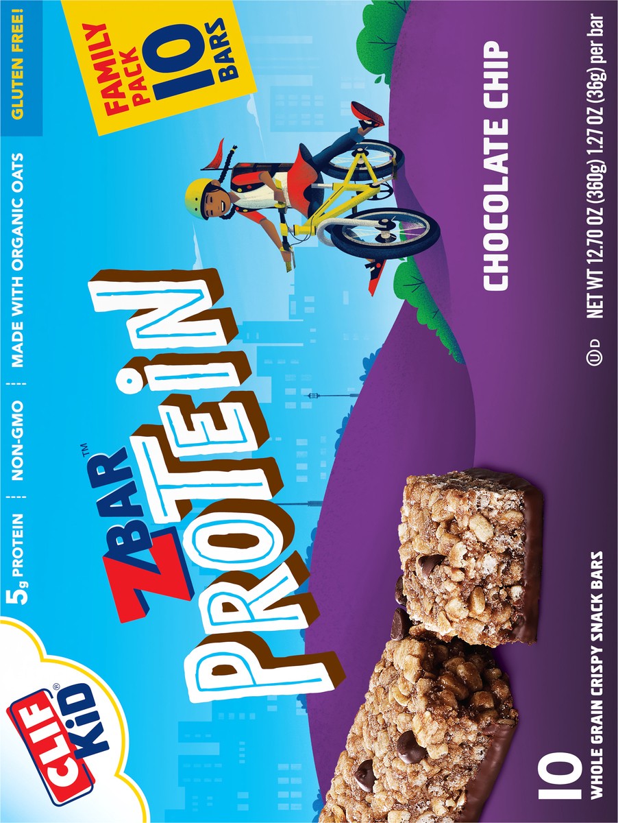 slide 8 of 9, Zbar Protein - Chocolate Chip - Crispy Whole Grain Snack Bars - Made with Organic Oats - Non-GMO - 5g Protein - 1.27 oz. (10 Pack), 10 ct