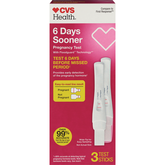 slide 1 of 1, Cvs Health 6 Days Sooner Pregnancy, 3 Ct, 3 ct
