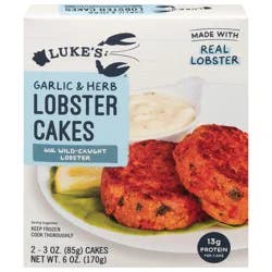 Luke's Garlic & Herb Lobster Cakes with Wild-Caught Lobster - 2 - 3 oz Cakes