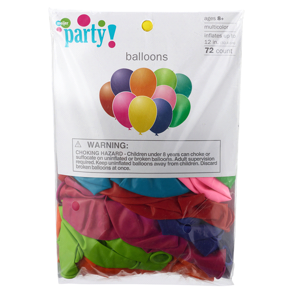slide 1 of 1, Meijer Helium Balloons Assorted Colors, 72 ct