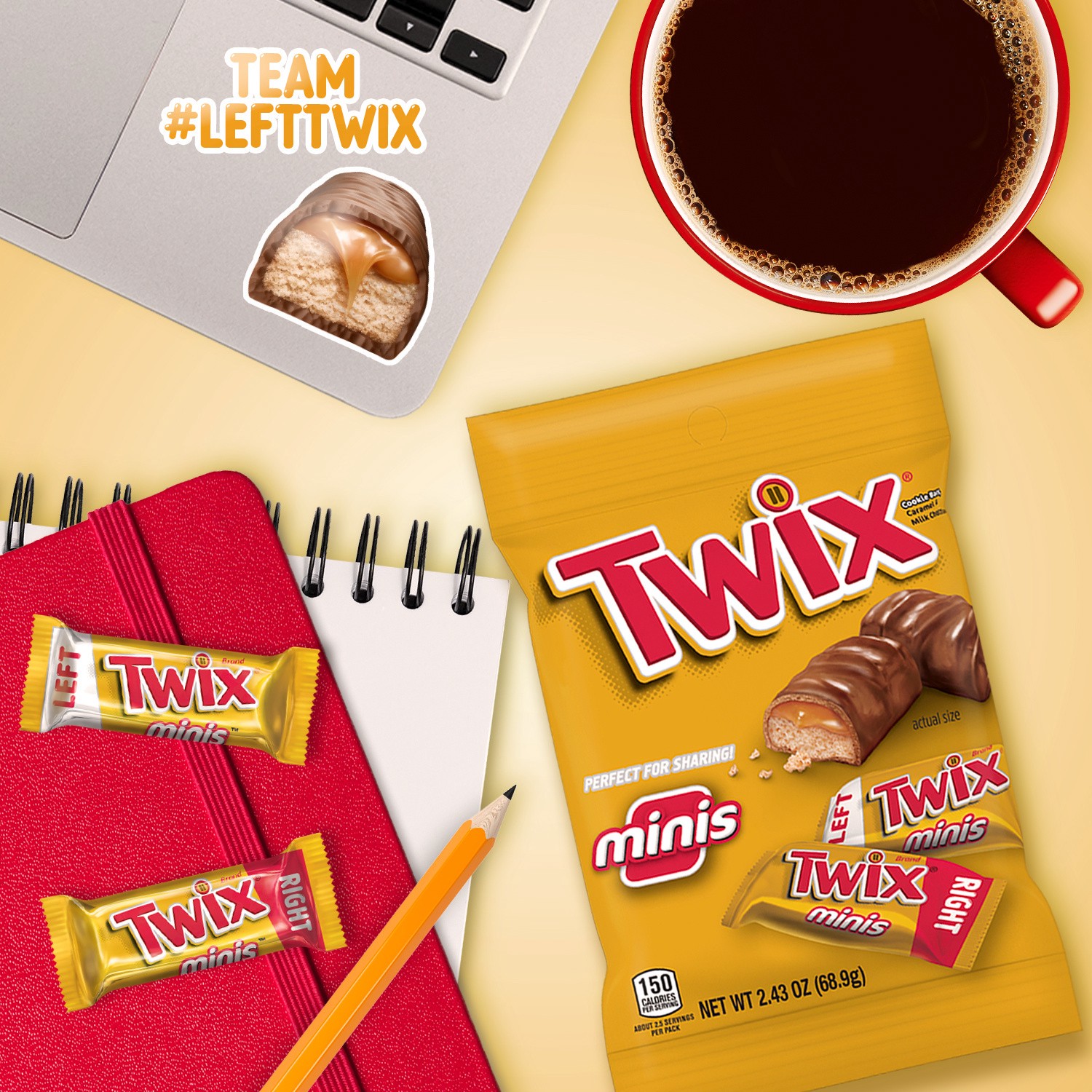 slide 3 of 8, TWIX Minis Size Caramel Chocolate Cookie Candy Bar, 2.43 oz, 2.43 oz