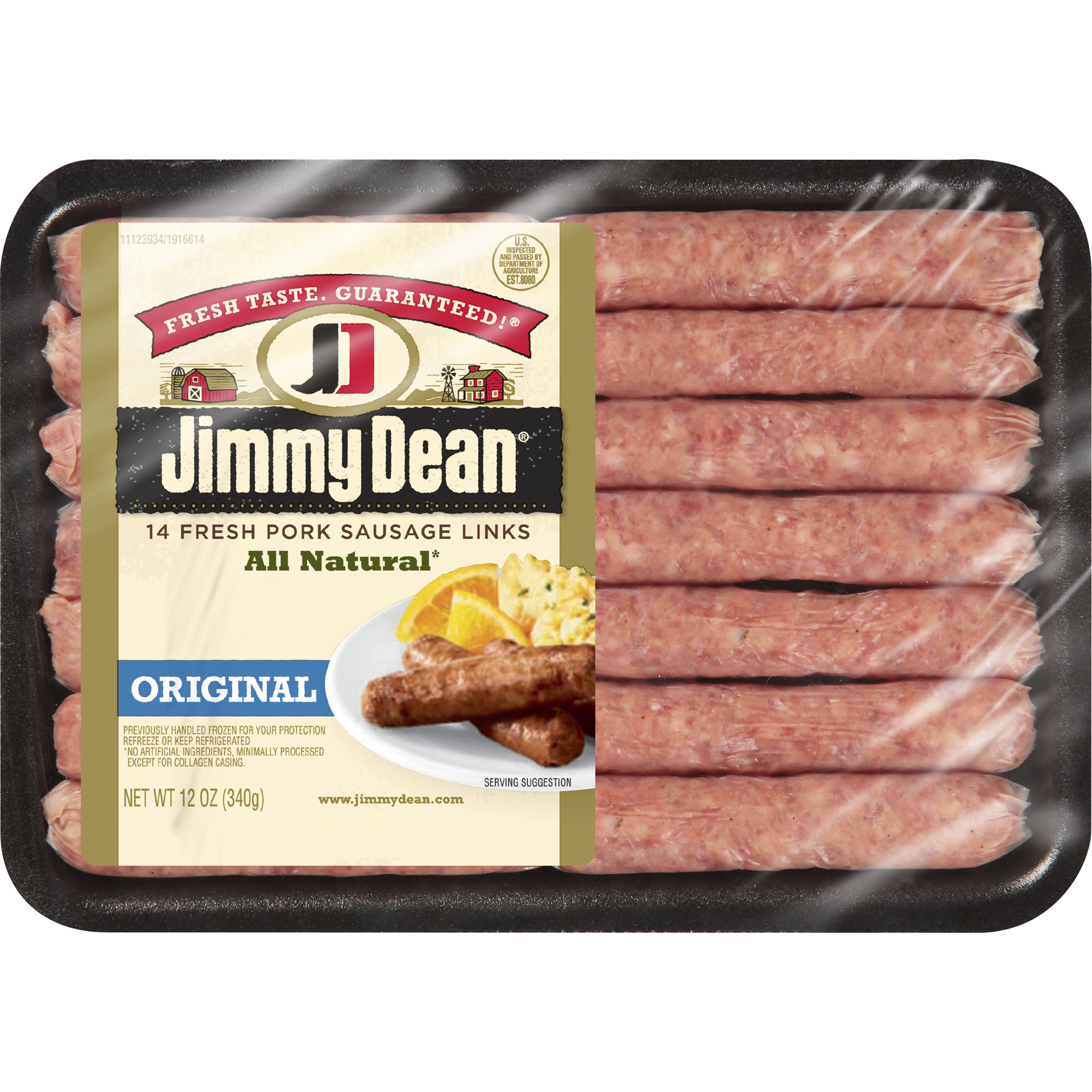 slide 1 of 9, Jimmy Dean Premium All-Natural* Pork Breakfast Sausage Links, 14 Count, 340.19 g