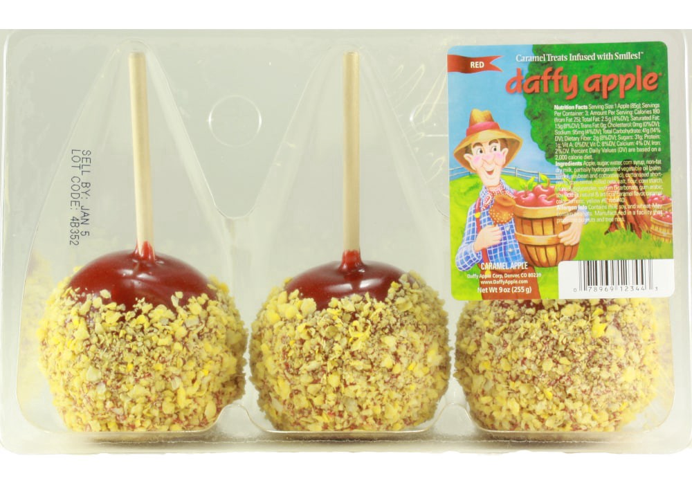 slide 1 of 1, Daffy Caramel Crunch Apples, 3 ct
