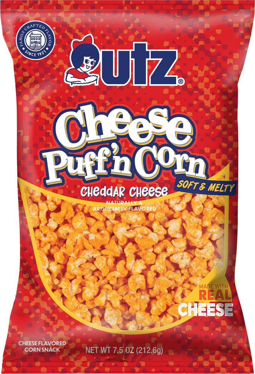 slide 4 of 7, Utz 7.5 oz Utz Cheddar Cheese Puff'n Corn, 7.5 oz