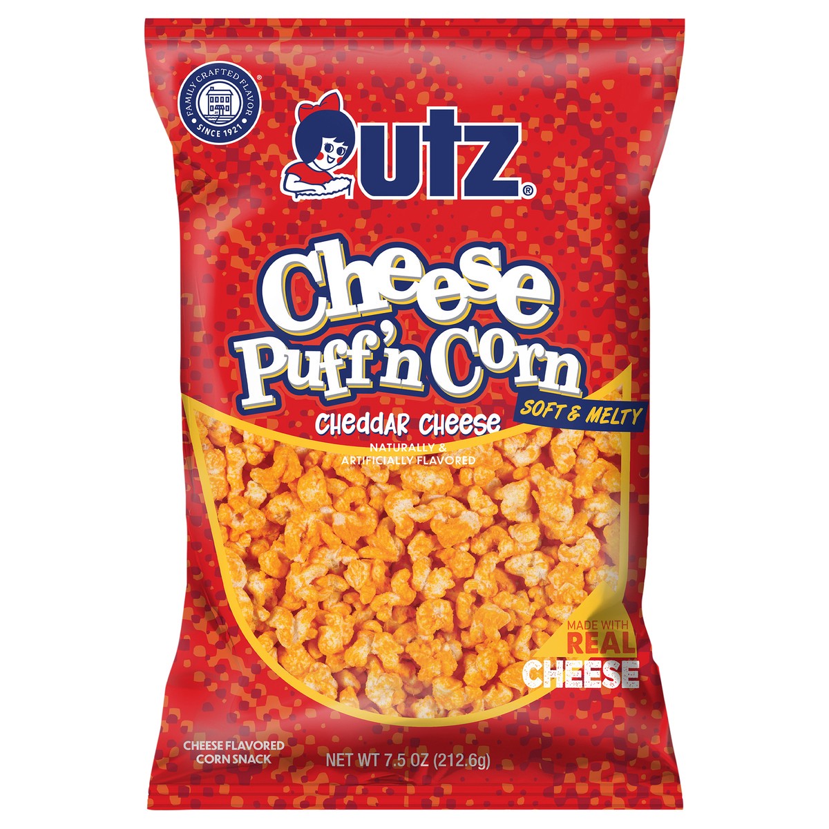 slide 1 of 7, Utz 7.5 oz Utz Cheddar Cheese Puff'n Corn, 7.5 oz