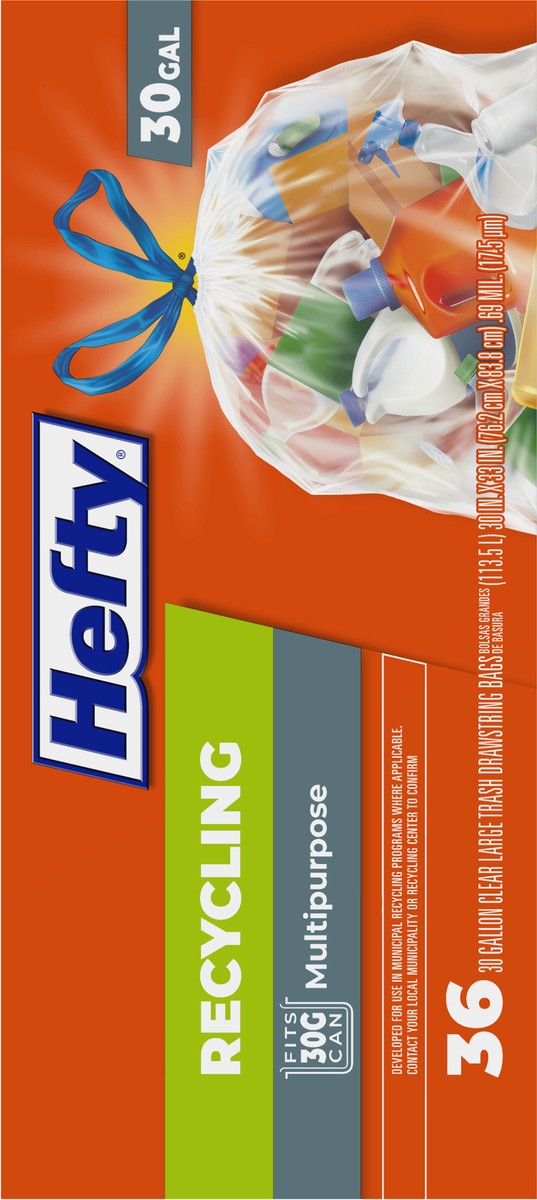 slide 3 of 9, Hefty Multipurpose Clear 30 Gallon Drawstring Bags Large 36 ea, 36 ct