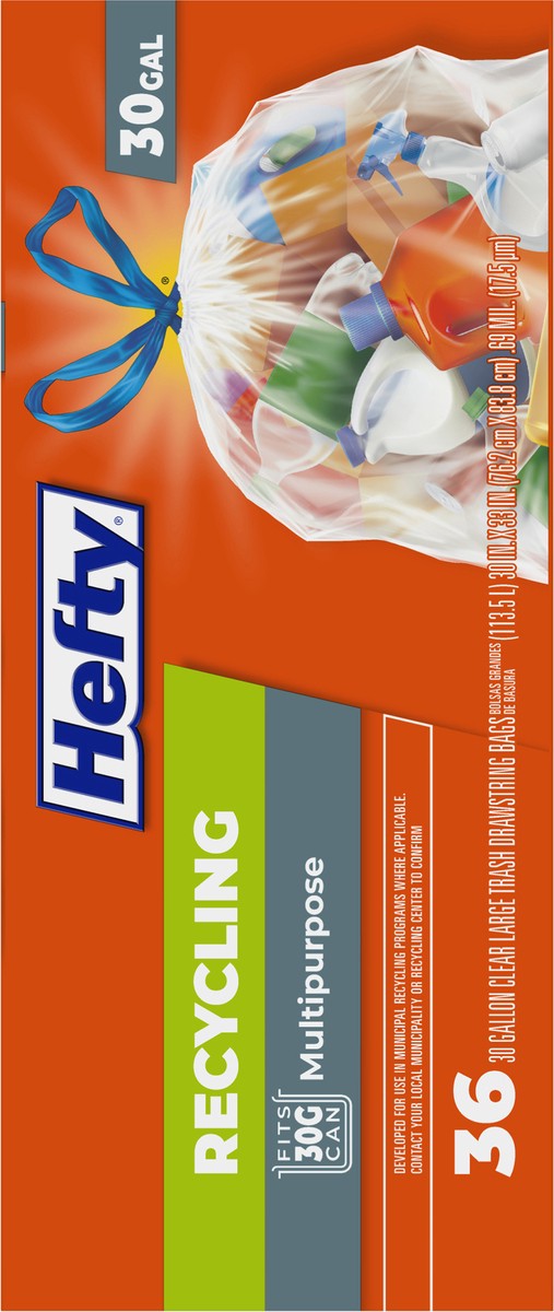 slide 6 of 9, Hefty Multipurpose Clear 30 Gallon Drawstring Bags Large 36 ea, 36 ct