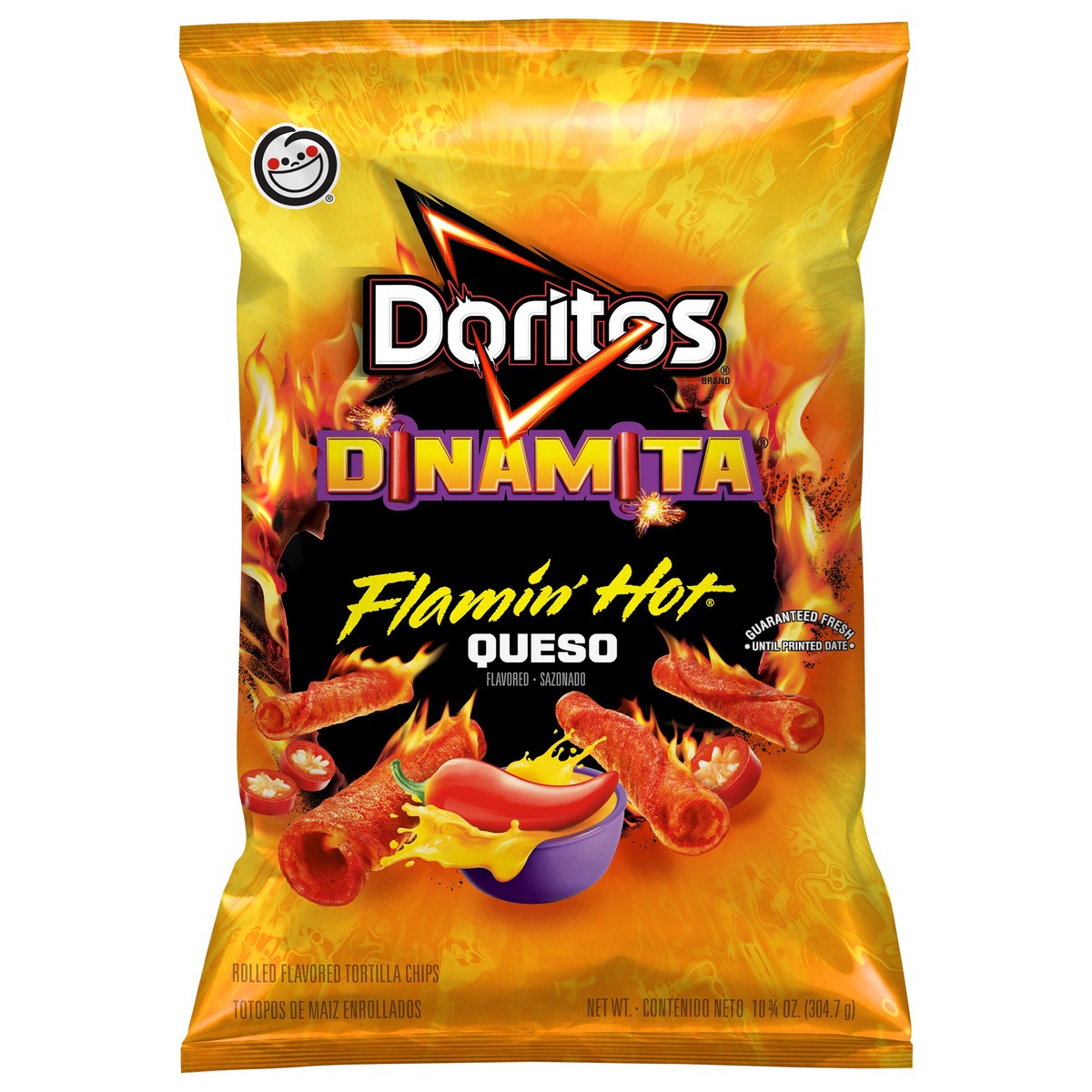 slide 6 of 7, Doritos Dinamita Flamin' Hot Queso Rolled Tortilla Chips, 10.75 oz