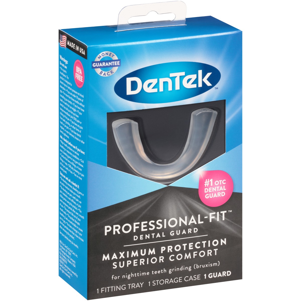 slide 3 of 9, DenTek Professional-Fit Dental Guard for Nighttime Teeth Grinding with Guard, Fitting Tray, & Storage Case, 1 ct