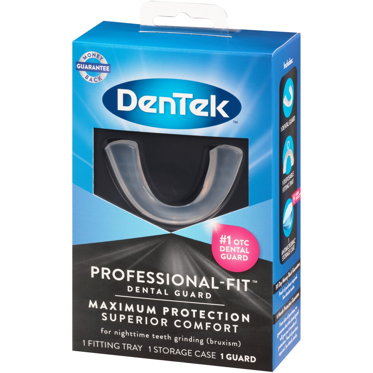 slide 2 of 9, DenTek Professional-Fit Dental Guard for Nighttime Teeth Grinding with Guard, Fitting Tray, & Storage Case, 1 ct