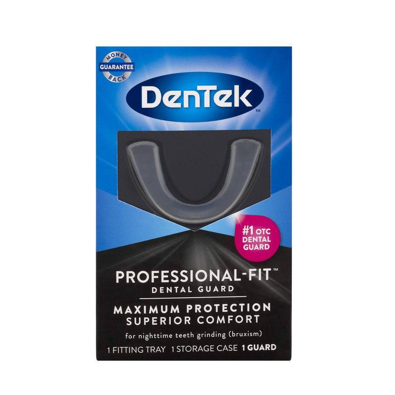 slide 1 of 9, DenTek Professional-Fit Dental Guard for Nighttime Teeth Grinding with Guard, Fitting Tray, & Storage Case, 1 ct