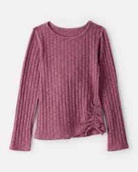 Oshkosh Girls Cinched Rib Top - Purple Maroon 14