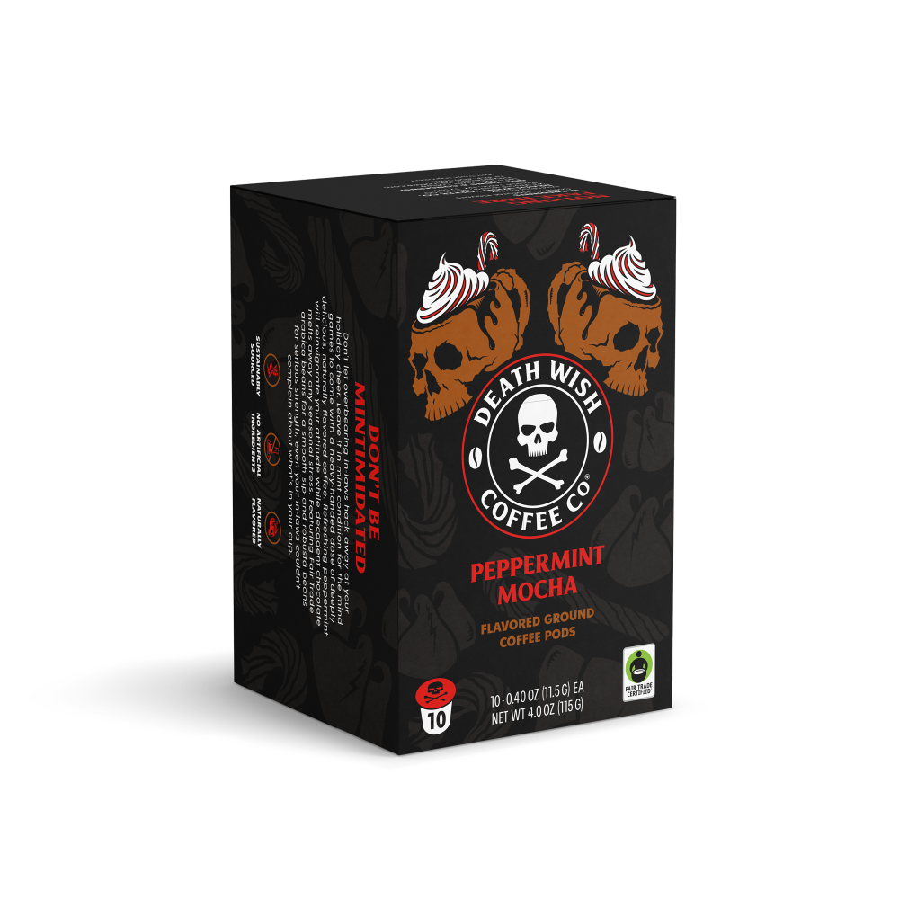 slide 1 of 1, Death Wish Coffee® Peppermint Mocha Single Serve Pods, 10 ct; 4 oz
