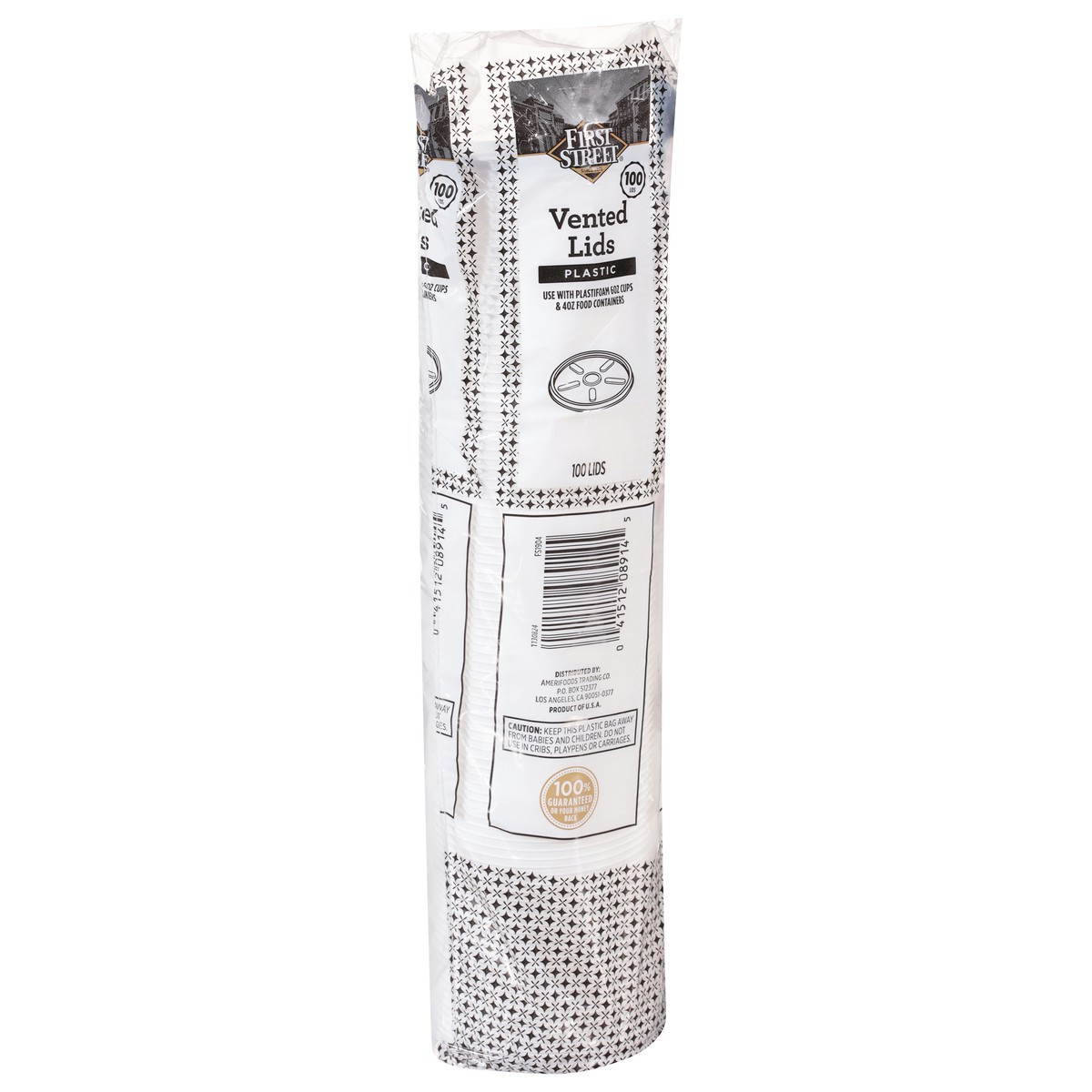 slide 4 of 11, Cb02 First Street Lid Vented White 6Jl (BULK), 100 ct