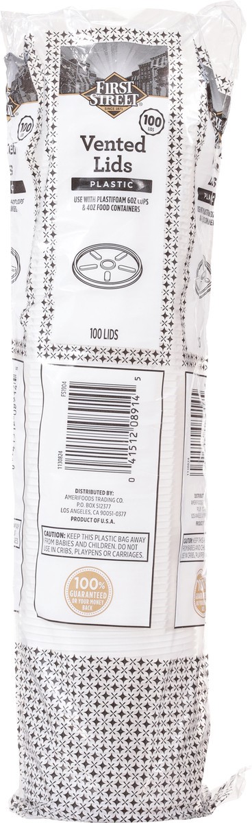 slide 3 of 11, Cb02 First Street Lid Vented White 6Jl (BULK), 100 ct