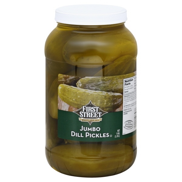 slide 1 of 1, First Street Jumbo Dill Pickles, 1 gal