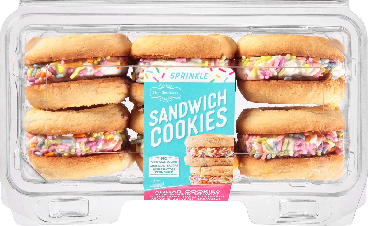 slide 7 of 9, Our Specialty Treat Shop™ 6 Count Sprinkle Sugar Sandwich Cookies, 0.21 kg